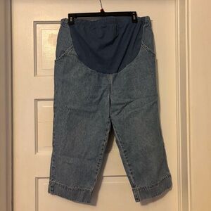 In Due Time Blue Denim Maternity Capris